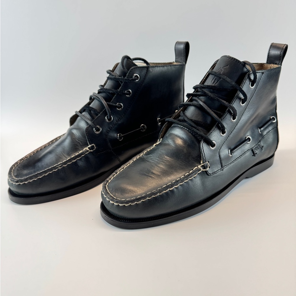 Polo Ralph Lauren Black Leather Chukka Boots